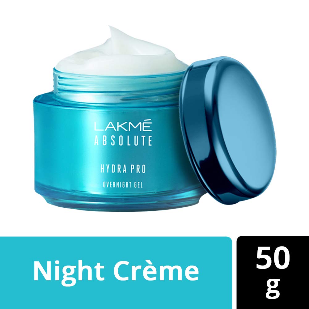Lakmé Absolute Hydra Pro Overnight Gel, 50 g & Absolute Perfect Radiance Cream Skin Brightening Night Crème, 50g