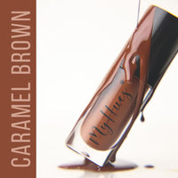 MyHues HyGlow Lip Elixir, Lip Gloss and Oil Hybrid, Nourishing Jojoba, Almond, Squalane 100% (Plant Derived), Shea Butter, Moisturizing, Buildable Colour, Glossy Finish - Caramel Brown (Amya)
