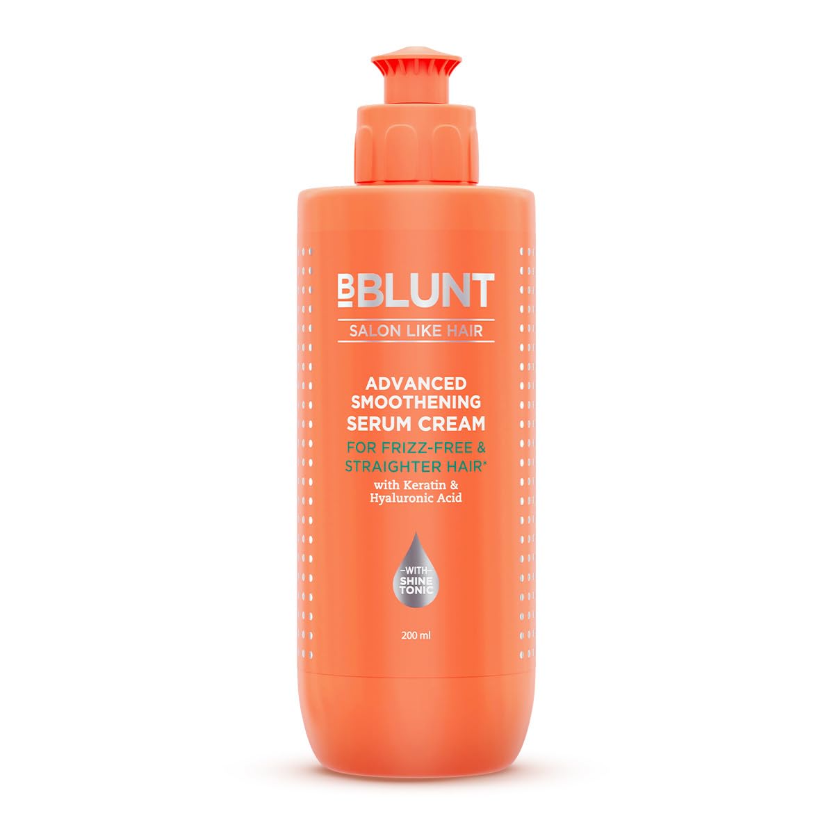 BBlunt Advanced Smoothening Serum Cream with Keratin & Hyaluronic Acid - 200 ml | Makes Hair Frizz-Free & Straighter | Deeply Nourishes | Adds Spectacular Shine | For Men & Women