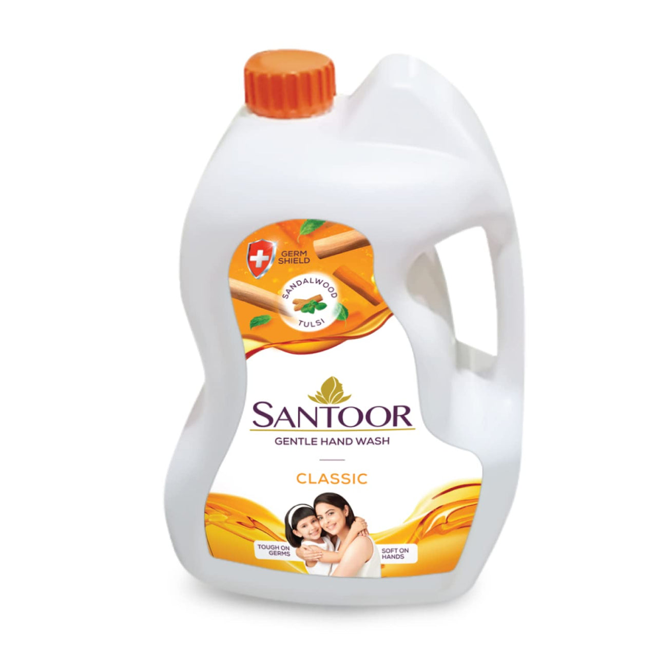 Santoor Classic Gentle Hand Wash 5000ml with Natural Goodness of Sandalwood & Tulsi| Rich Lathering Formula With Anti-Bacterial Properties| Soft on Hands| Soothes & Hydrates Skin