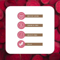 VEDAHARVEST Beetroot Powder For Face, Skin & Hair | Rich In Antioxidants | Lip Care | Drinking | Eating | Immunity | Pre -Workout | Natural Brightening, Anti-Aging & Glowing Complexion (150 gm)
