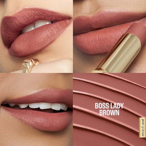 Lakmé 9to5 Lipstick, Hya Matte, with Hyaluronic Acid for hydrated lips, Boss Lady Brown 3.6gm