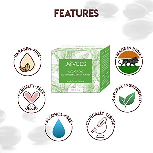 Jovees Herbal Night Cream with Avocado for Younger and Glowing Skin 50 Gm