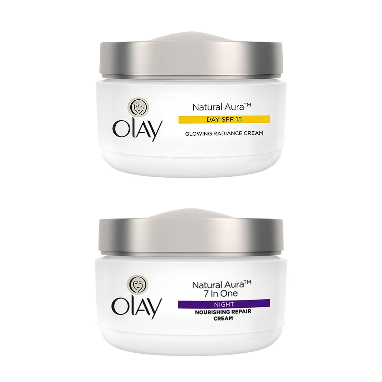 Olay Night Cream Natural White Fairness Night Moisturiser, 50g And Olay Day Cream Natural White Fairness Moisturiser SPF 24, 50g