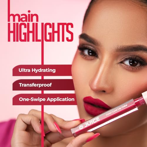 Juice Epic Pink - M08 Kiss Sensation Lipstick & Cherry Pop - M07 Color Luxe Liquid Lipstick with Goodness of Bio Retinol, & SPF 15 UV Protection