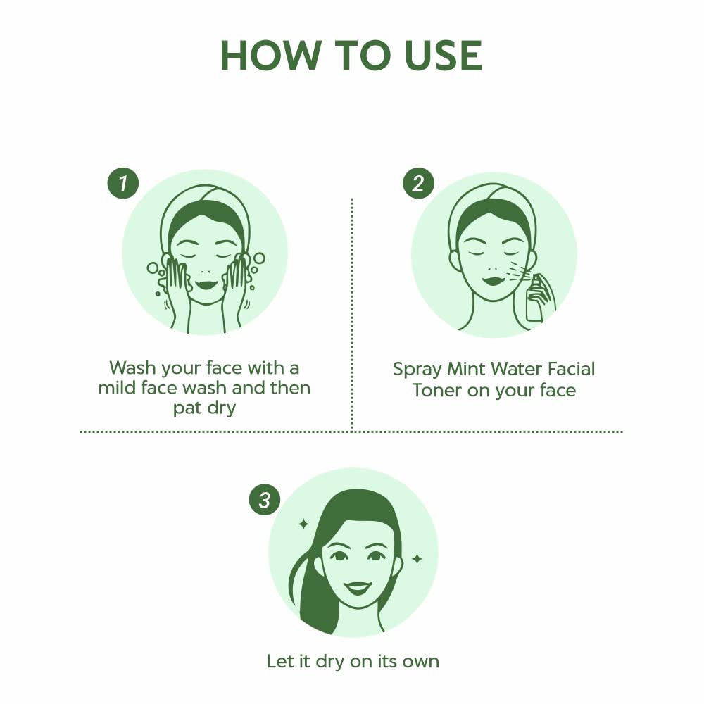 INDUS VALLEY Natural Mint Water Facial Toner - Chemical Free - 250 ml