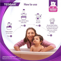 Tedibar Moisturising Baby Bathing Bar 75gx2 (Pack of 1) + Spoo Gentle Baby Shampoo 125ml No Tears - By Torrent Pharma