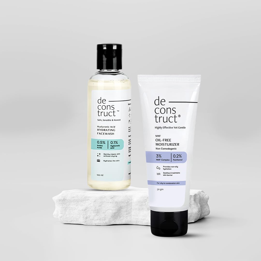 Deconstruct Daily Hydrating Duo - Hydrating Face Wash + Hydrating Face Moisturiser | Face Wash and Moisturizer Duo | Dry and Damaged Skin|
