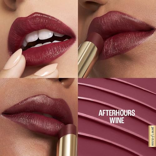 Lakmé 9to5 Lipstick, Hya Matte, with Hyaluronic Acid for hydrated lips, Afterhours Wine 3.6gm