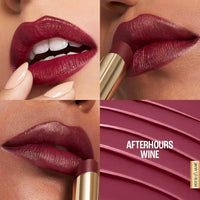 Lakmé 9to5 Lipstick, Hya Matte, with Hyaluronic Acid for hydrated lips, Afterhours Wine 3.6gm