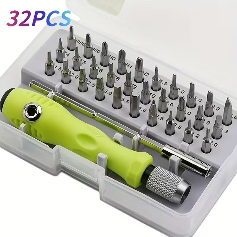32 - in - 1 Multifunction Screwdriver Set - Household Home Repair Tool Kit,Precision Hand Tool with Interchangeable Bits for Repairs,Electronics,DIY Projects & Home Use