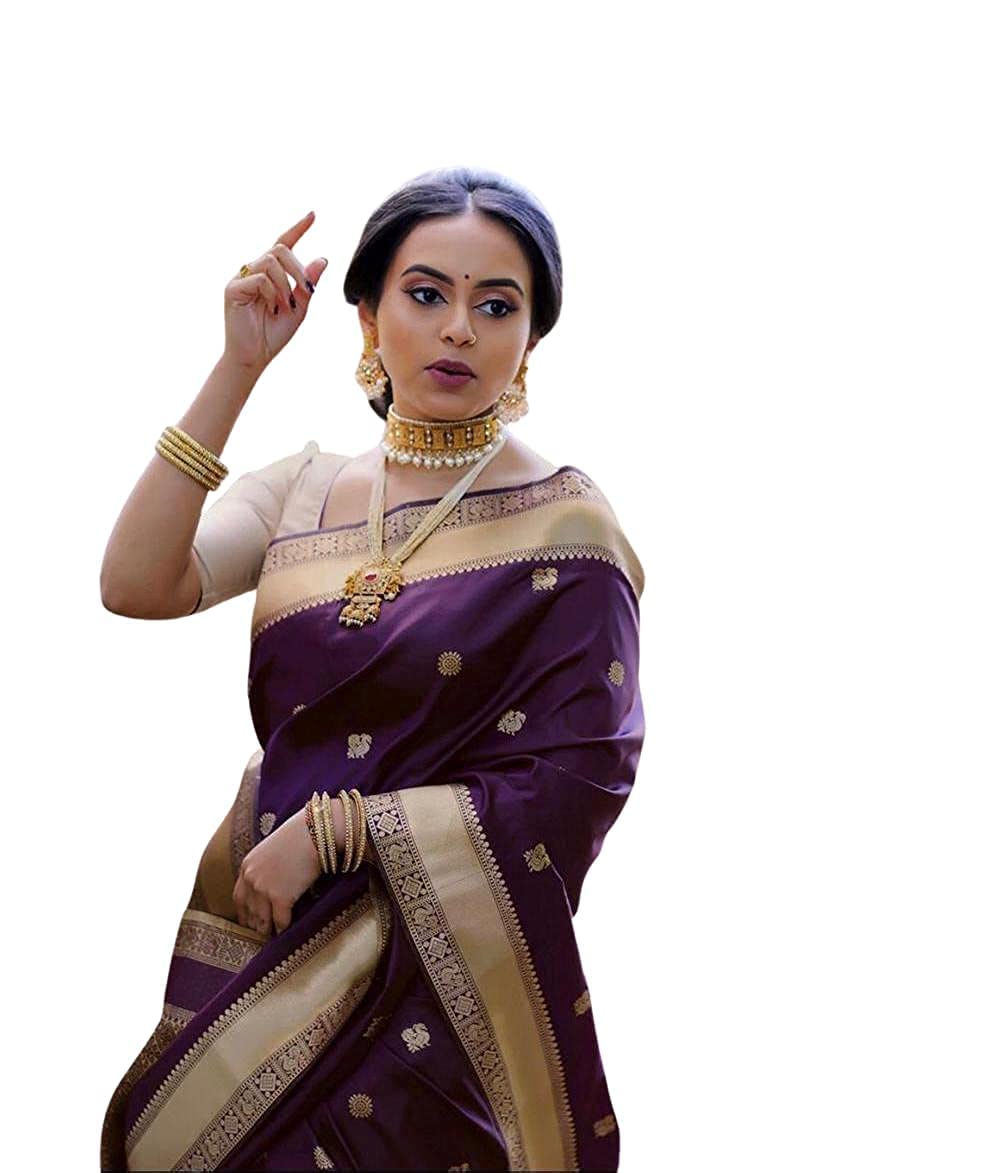 Avantika Fashion Women's  Soft Lichi Silk Banarasi Kanjivaram Saree With Blouse Piece