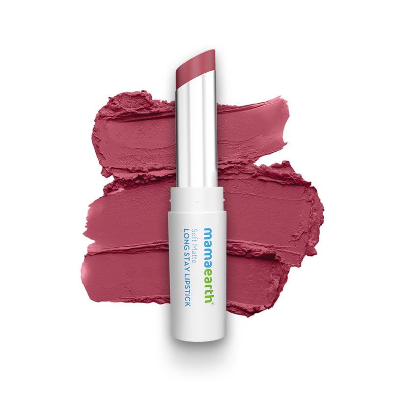 Mamaearth Soft Matte Long Stay Lipsticks with Jojoba Oil & Vitamin E for 12 Hour Long Stay - 06 Petal Pink - 3.5 g