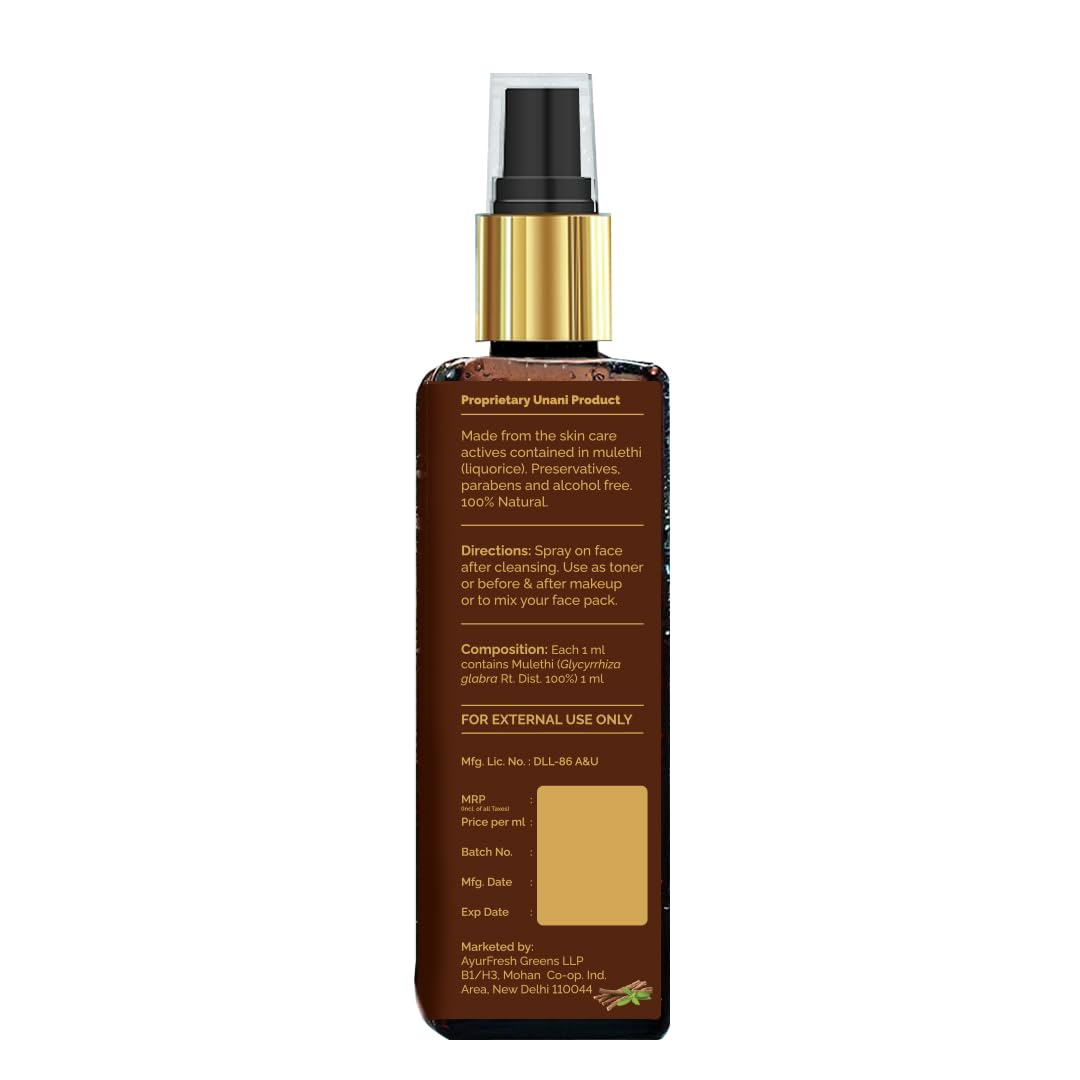 PYOURA Skin Brightening Licorice (Mulethi) Face toner Mist 100ml, Nourishing Licorice toner for Even Skin Tone, Fades Dark Spots & Pigmentation, Hydrating Face Serum Toner