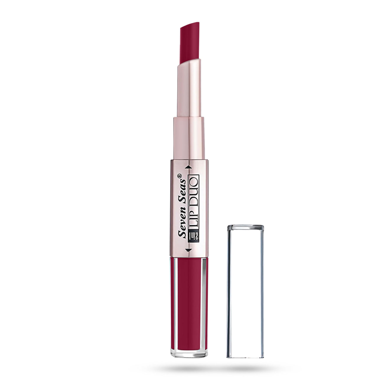 Seven Seas Lip Duo 2 In 1 Lipstick Matte Finish 2-in-1 Duo Liquid Lipstick with Matte Finish and Moisturizing Gloss (Rich Rosewood, 7ML)