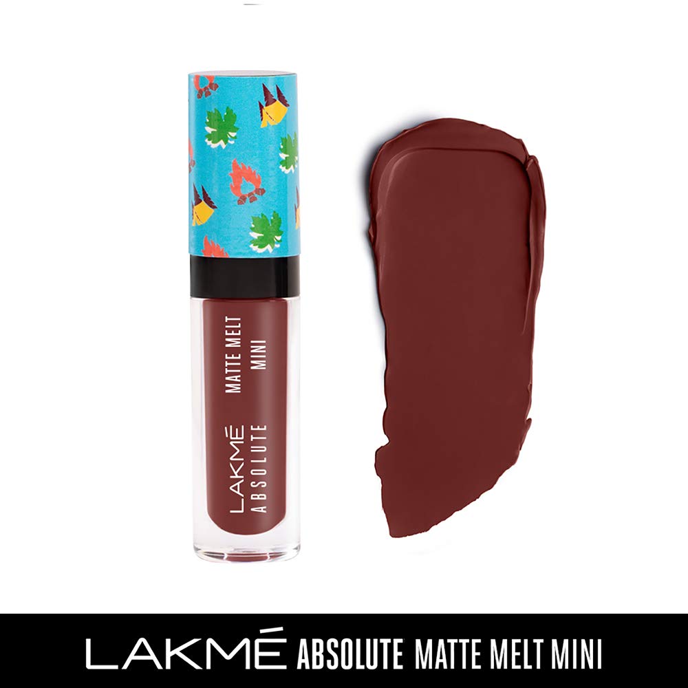 LAKMÉ Liquid Lipstick Brown Souvenir (Matte) & Lakmé Forever Matte Liquid Lip Colour, Red Sangria, 5.6 ml