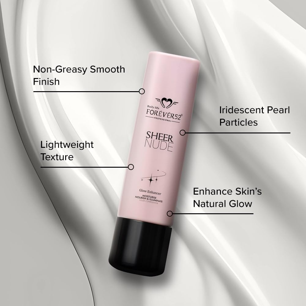 Daily Life Forever52 Sheer Nude Glow Enhancer | Enriched with Shea Butter and Vitamin E | Multitasking Strobe Cream to Achive a Radiant, Sun-kissed Glow (Pearl Gold-03, 40ml)
