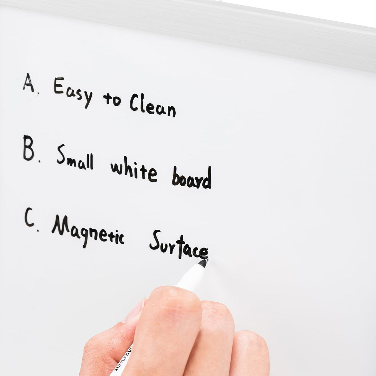 Basics Small Dry Erase Whiteboard, Magnetic White Board with Marker and Magnets - 8.5" x 11", Plastic/Aluminum Frame 8.5"x11"