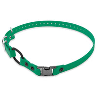 Educator Quick Snap Bungee Dog Collar, Biothane, Waterproof, Odorproof, Easy Connect and Disconnect Clasp and D Ring with Comfort Bungee Loop, Adjustable for Custom Fit, 1-Inch, Green 1