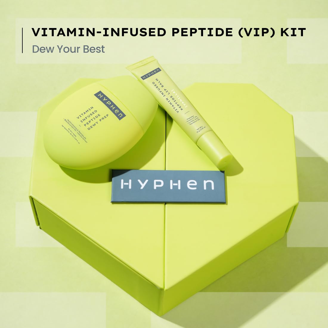 Hyphen Gift Set For Women And Men|Vitamin - Infused Peptide Heart Gift Kit|Visible Dewy Glow & Moisturized, Juicy Lips|Gift Set For Special Occasions For Him/Her, Green, 1