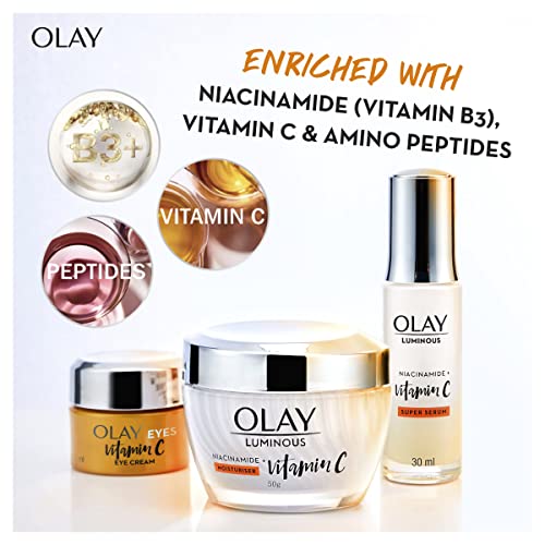 olay eye cream | Reduces Dark Circle, Wrinkles and Puffiness | With Peptides and Niacinamide | Normal, Oily, Dry & Combination Skin l Paraben & Sulphate free | 15ml (Vitamin c)