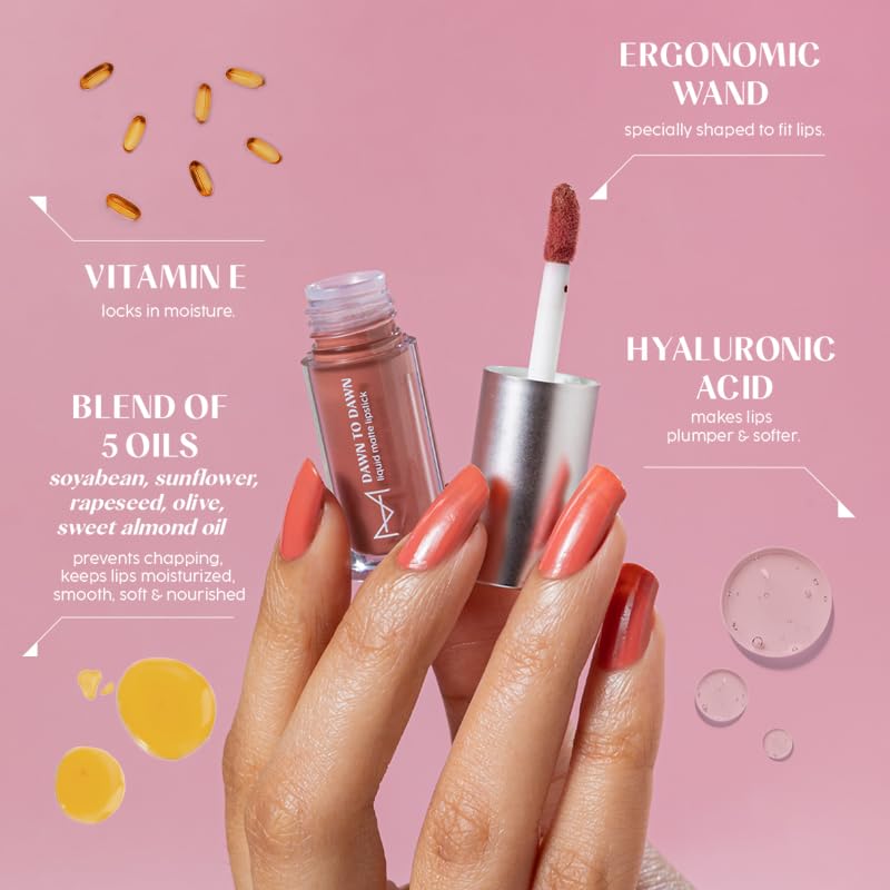 House Of Makeup Matte Liquid Lipstick MINIS with Hyaluronic Acid & Vitamin E | Long Lasting, Smudgeproof | Non-cakey, Non-drying | 2 ml | Frosted Plum