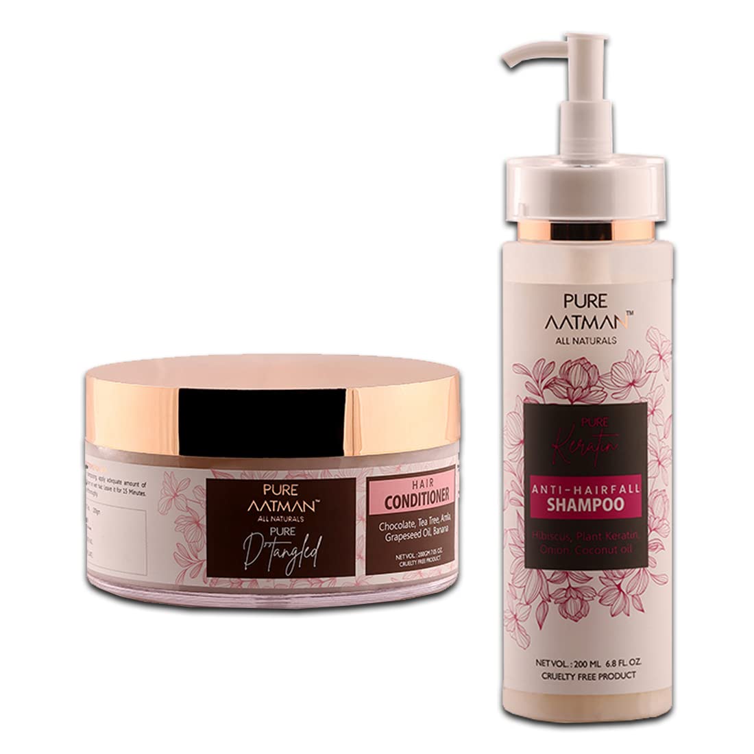 PURE AATMAN Pure Keratin Sulphate Free Anti-Hairfall Shampoo(200ml) with deep nourishment Hair Conditioner (200ml)