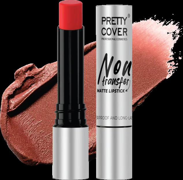 PRETTY COVER Non-Transfer Matte Lipstick | Long-Lasting, Smudge-Proof & Waterproof | Intense Color Payoff with Lightweight Formula for All-Day Wear (MAGENTA)