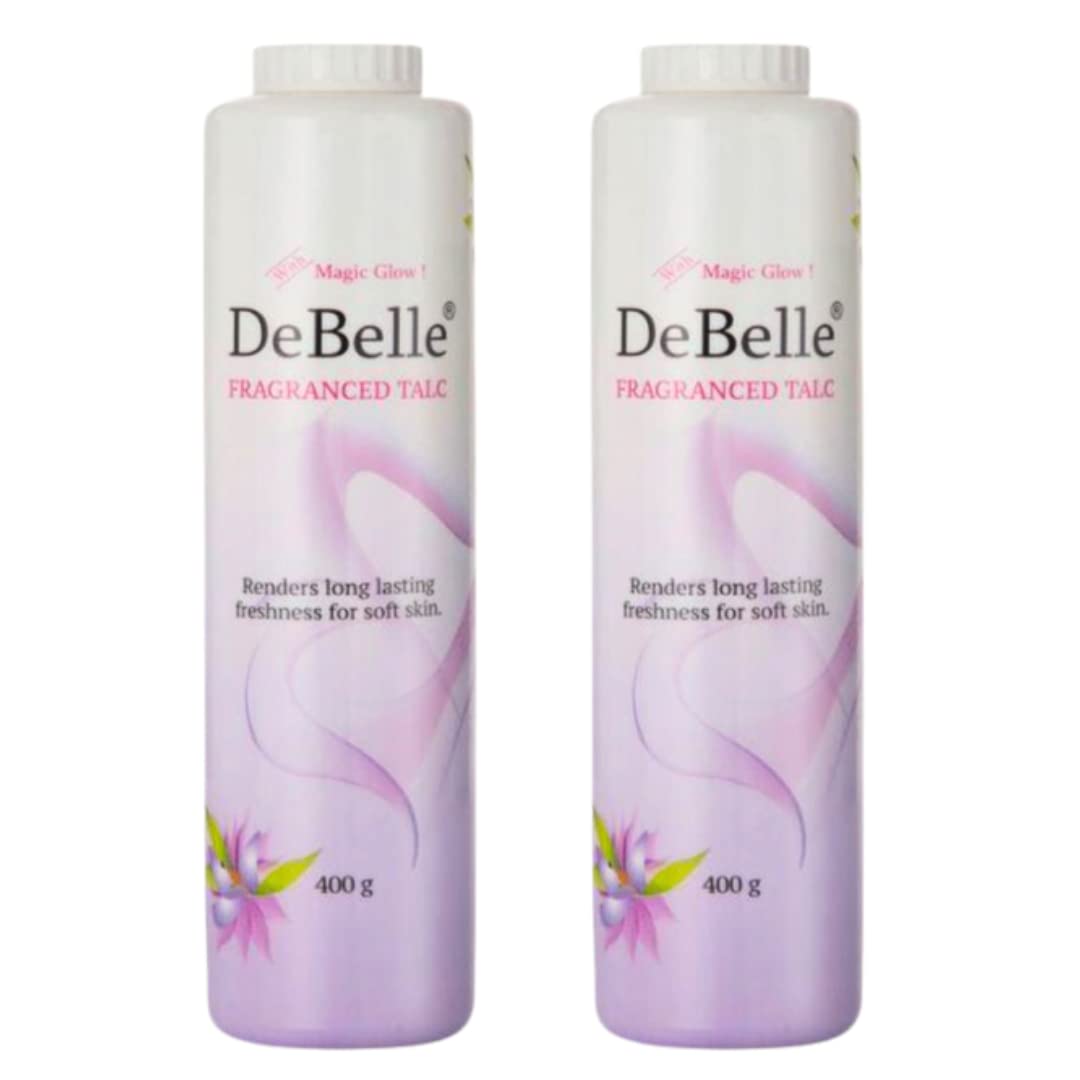DeBelle Fragranced Face and Body Talc Combo Of 2 (400G Each) | Lavender Talcum Face Powder for men & Women