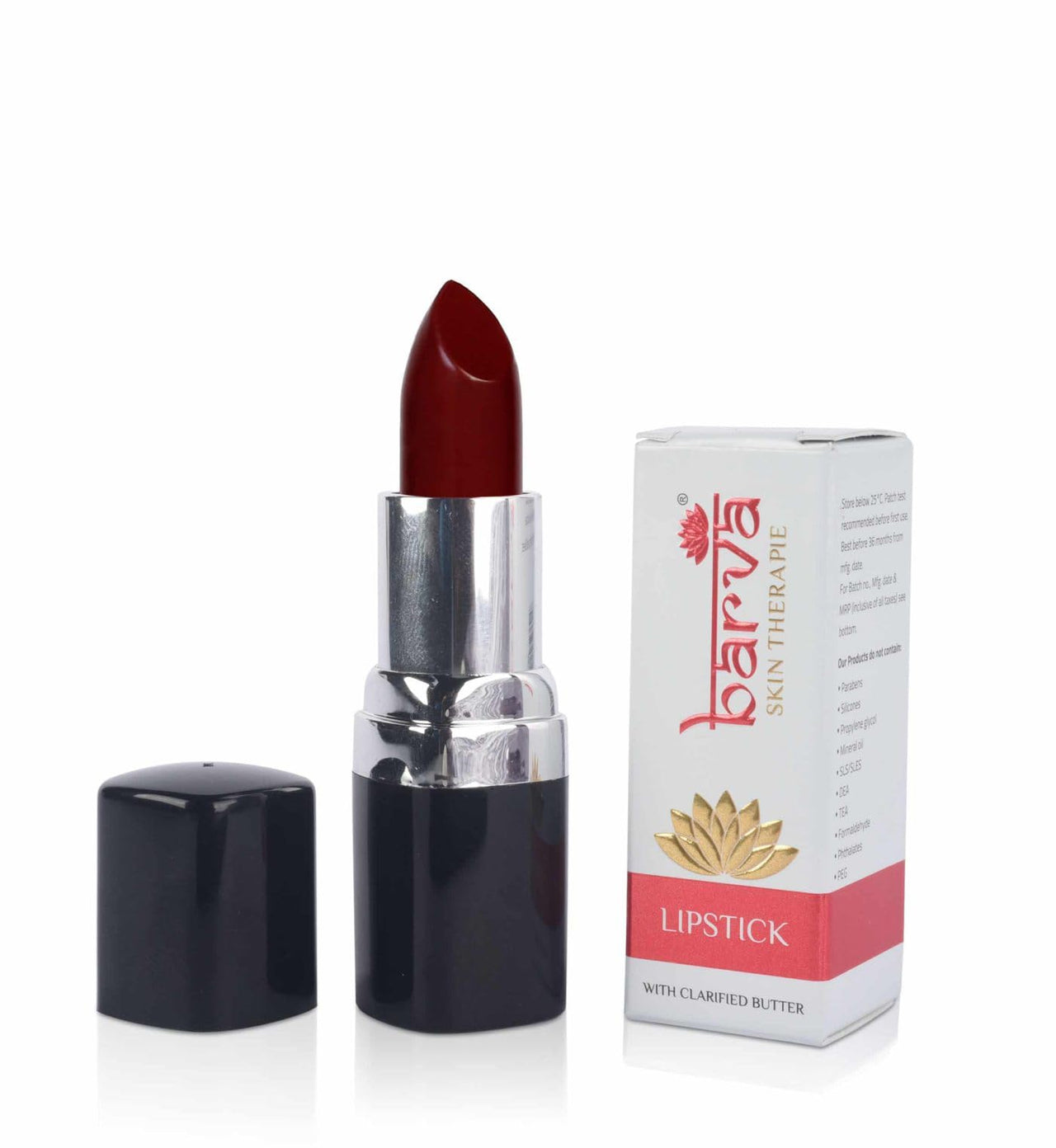 Barva Natural & Moisturising Lipsticks made using Clarified Butter, Kokum butter and Mineral Colours, 4.3g (Pack of 2) (Passion 504 & Wine Red 616)