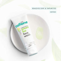 mCaffeine Naked Detox Green Tea Face Wash (Pack Of 2)| Dirt Removal | Vitamin C, Hyaluronic Acid | All Skin | Paraben & SLS Free | 100 ml