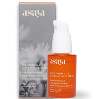 Asaya 15% Vitamin C Face Serum | Brightens Skin, Fades Dark Spots & Boosts Collagen | With Vitamin E for Hydration & Barrier Repair | 3-O-Ethyl Ascorbic Acid & Ferulic Acid | Evens Skin Tone & Lightweight | Non-Greasy, Non-Comedogenic & Non-Irritating | O