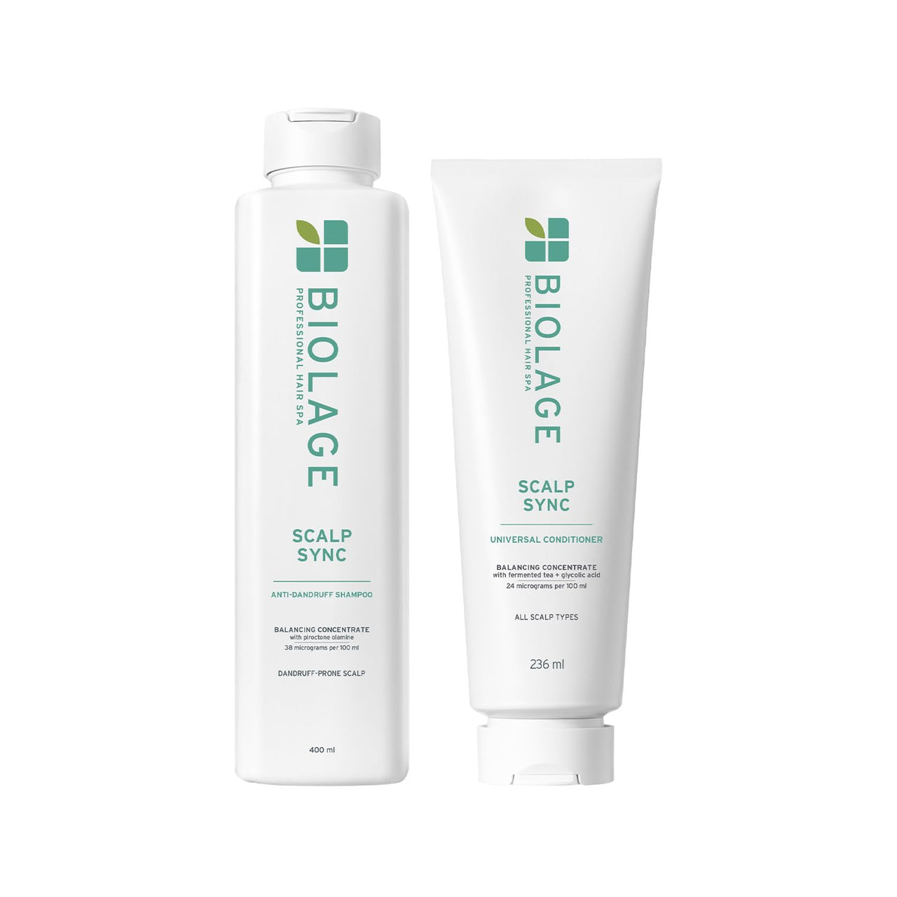 Biolage Scalp Sync Anti-Dandruff 2-Step Combo (Shampoo 400ml + Conditioner 236ml) Helps Remove Dandruff & Balances Scalp upto 72 hrs* Enriched with Piroctone Olamine I For Men and Women