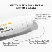 Cos-IQ 10% Vitamin C Serum, 30ml | With Vitamin E & Ferulic Acid | Glowing & Brightening Skin | Anti-Aging Serum for Wrinkles, Fine Lines & Dark Spots | All Skin Types | 30-Days Pack
