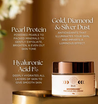 BiE Moongleam Gel - Illuminating Face Cream with Diamond, Silver Dust & Pearl Protein for Radiant Finish | Adds Subtle Shimmer, Hydrates, Glow Boosting Primer, Strobe Cream, Highlighter | All Skin Types | Unisex | 50gm