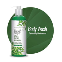 Aroma Magic Neem & Tea Tree Body Wash Pwrd by 5% Niacinamide | Removes harmful bacteria, protects with anti-microbial & antioxidant properties with neem oil, tea tree oil, Apple cider vinegar –250ml