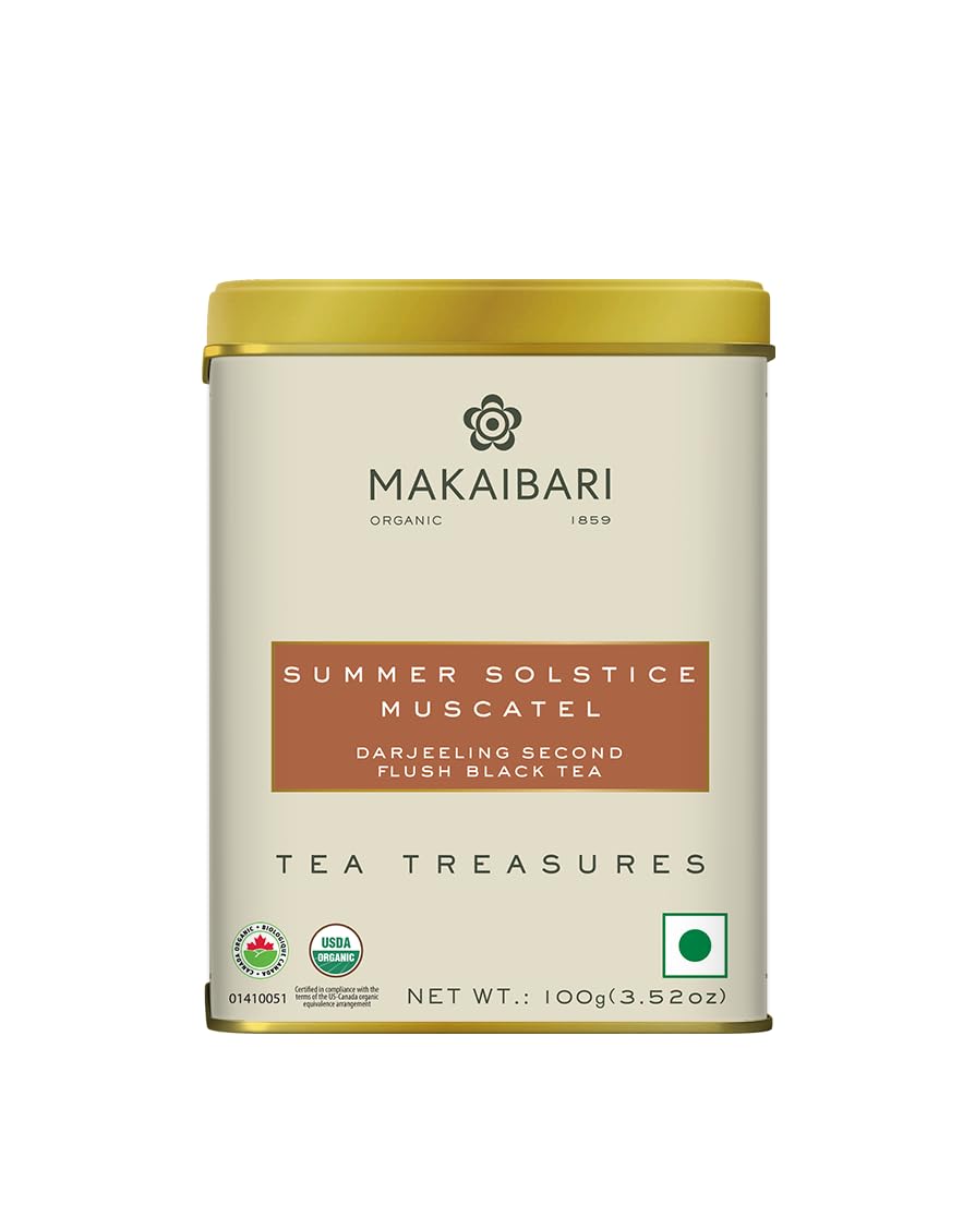 Makaibari Summer Solistics Mascatle | 100 gm Tin caddy | Second Flush Black | Summer Tea | Strong Black Tea