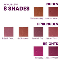 Typsy Beauty ON 'n' OFF Lipstick & Eraser | 12 Hr Stay Creamy Matte Formula (Pink) | Smudge & Transfer Proof | Nourishing Remover Oil & Leave-On Mask | Vegan | 8 shades | 2.5 ml x 2.5 ml