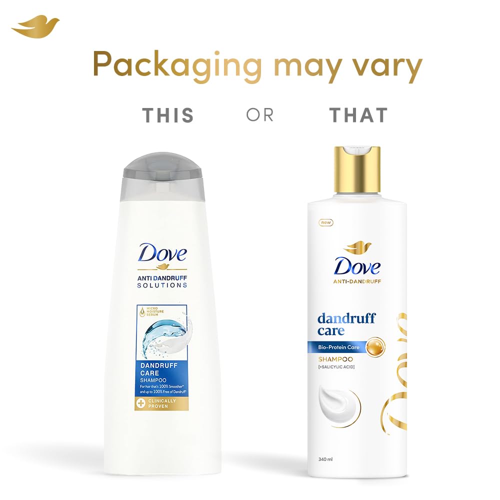 Dove Anti Dandruff Solutions Shampoo 340 ml|| Prevents Dandruff & Dry Scalp|| Mild Daily Shampoo for Smooth & Frizz Free Hair - For Men & Women
