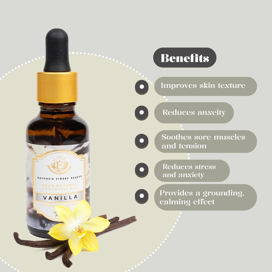 Luxurious VANILLA Essential Oil |Therapeutic Grade|Organic & Natural | Ultra Premium and Concentrated Essential Oil for Home, Diffusers, Skin, Aromatherapy, Bath, Massage,Humidifiers, Soap and Candle making| 30 ml