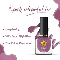 Olivia Nail Paint for Glossy Finish - 5ml (7 Light Mauve)
