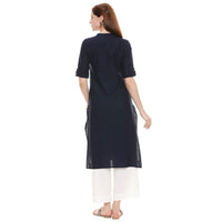 Aurelia Womens Mandarin Collar Solid Kurta