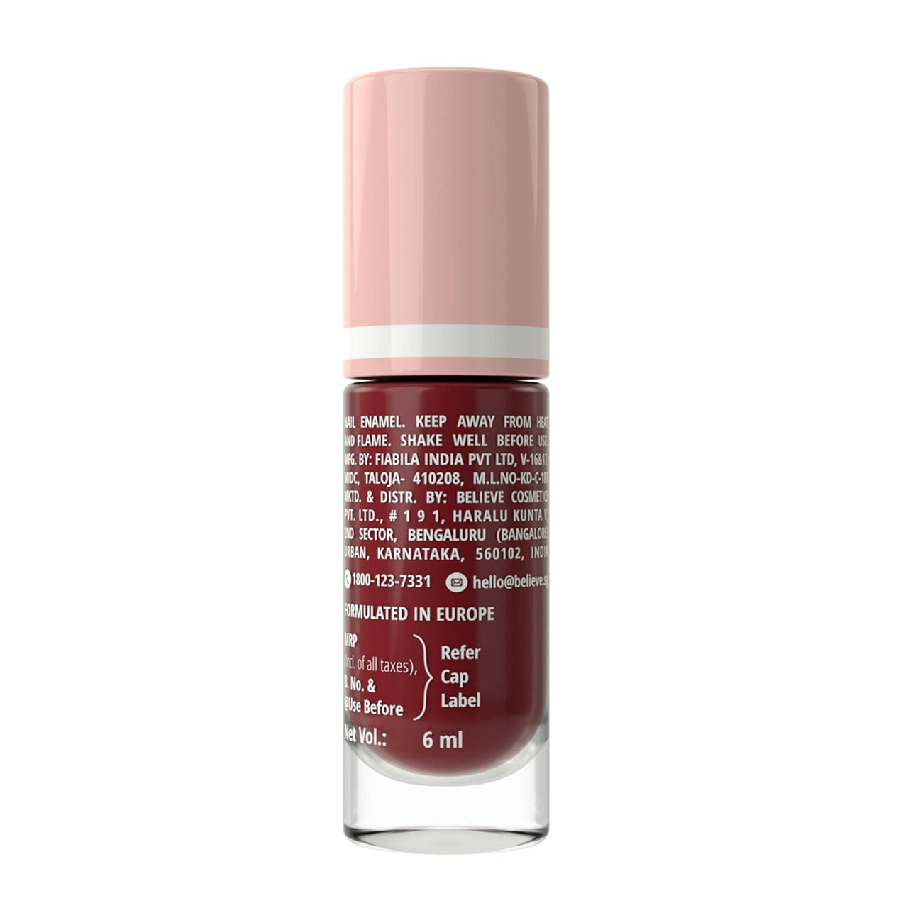 ZM Zayn & Myza Breathable Nail Enamel - Red Velvet | Smooth Application | Quick-Drying I Longlasting I Chip-Defiant I Water Permeable | Glossy Finish | 100% Vegan, 6 ml