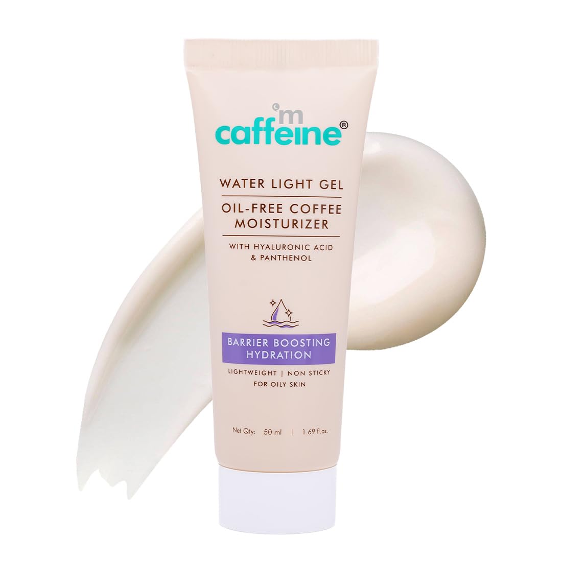 mCaffeine Water Light Gel Oil-free Coffee Moisturizer | Deep Skin Hydration & Barrier Boost with Ceramide Moisturizer | Face Cream for Women and Men | 72 Hrs Moisturization |Barrier Repair Gel-based Moisturizer For Oily Skin - 50ml