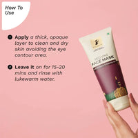 Pilgrim Anti Ageing Red Vine Face Pack & Mask Paste with Mulberry Extracts & Rosehip Oil for Glowing Skin, De-Tan, Dark Spots, Blackheads Removal, 100g