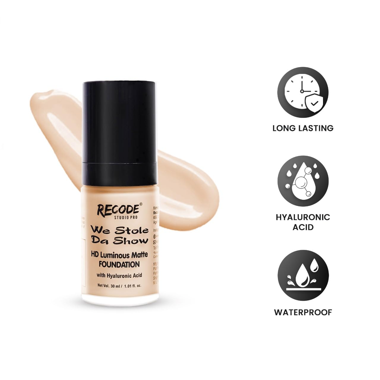 Recode HD Luminous Matte Foundation|30 ML|Alhind