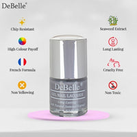 DeBelle Gel Grey Nail Polish-Grey (Sombre Grey) 8ml Enriched With Natural Seaweed Extract, Cruelty Free, Toxic Free (Glossy Finish).