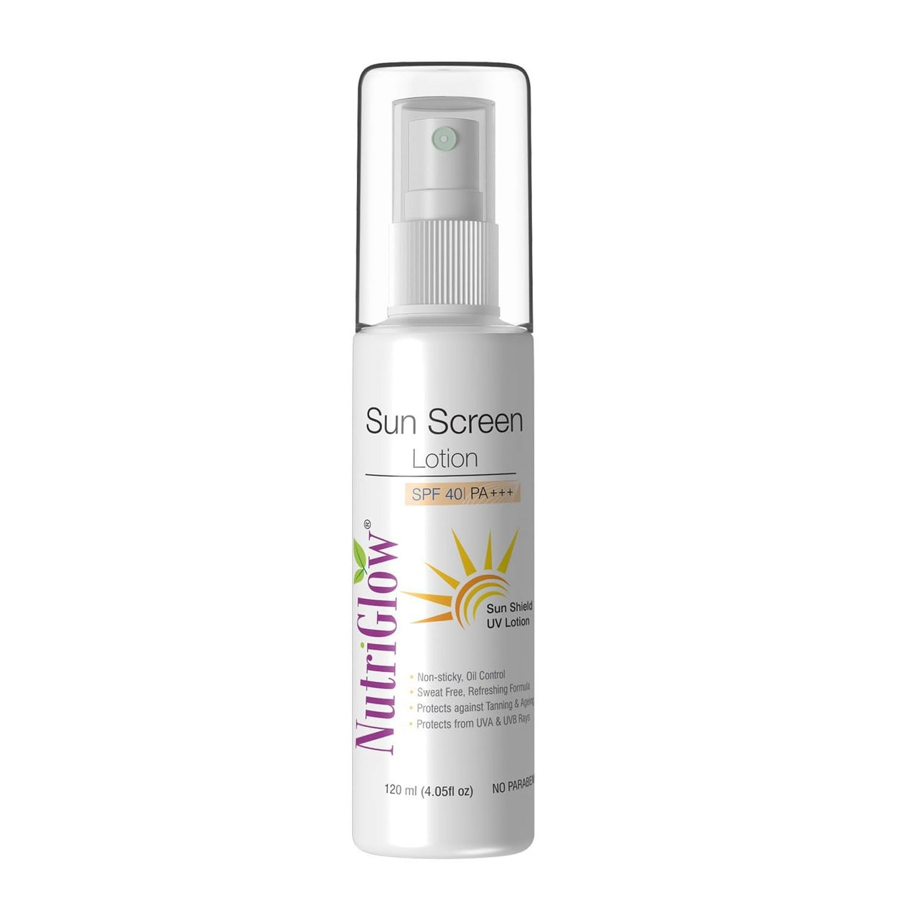 NutriGlow Sunscreen Body Lotion SPF 40 & PA+++, Sunscreen for combination skin, Non Greasy with Broad Spectrum, UVA & UVB Rays Protection, All Skin Types, (120ml)