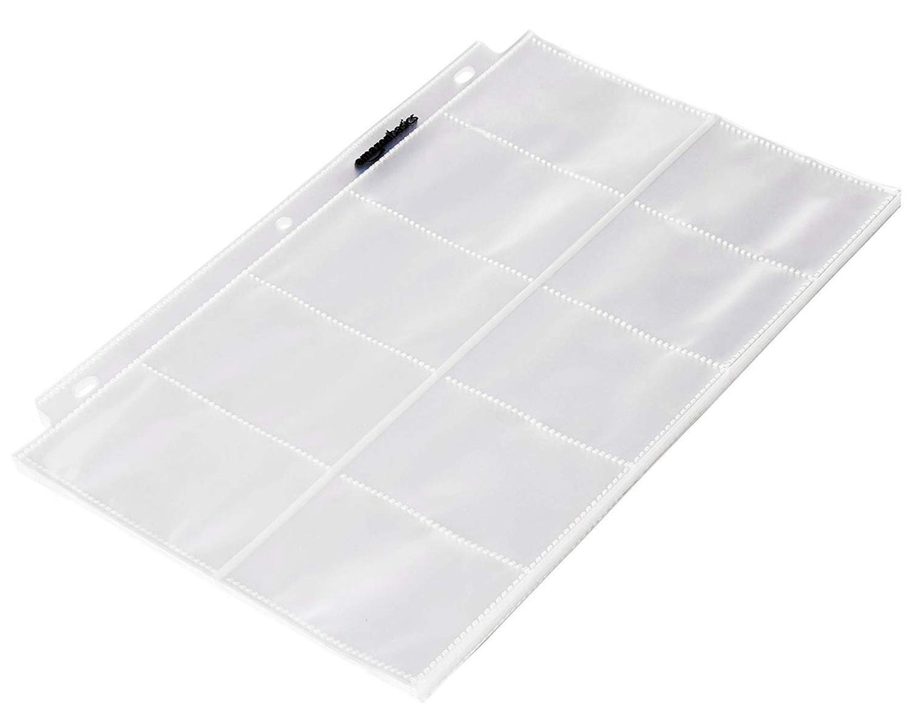 Basics Plastic Business Card Holder, Protector Sleeves for 3-Ring Binder, Transparent, 25-Pack