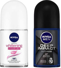 NIVEA Deep Impact & Whitening Smooth Roll on Deodorant Roll-on - For Men & Women (100 ml, Pack of 2)